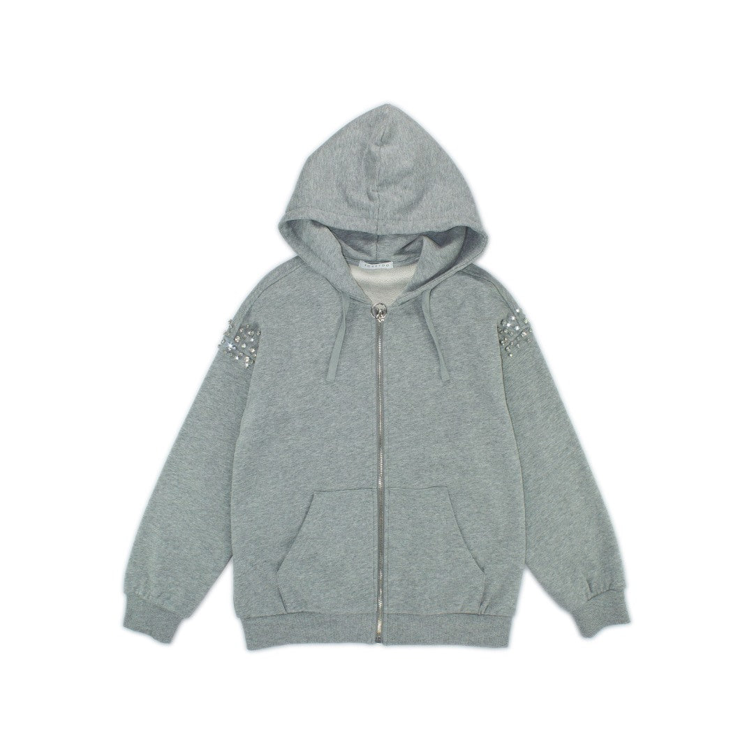 Felpa c/cappuccio e zip