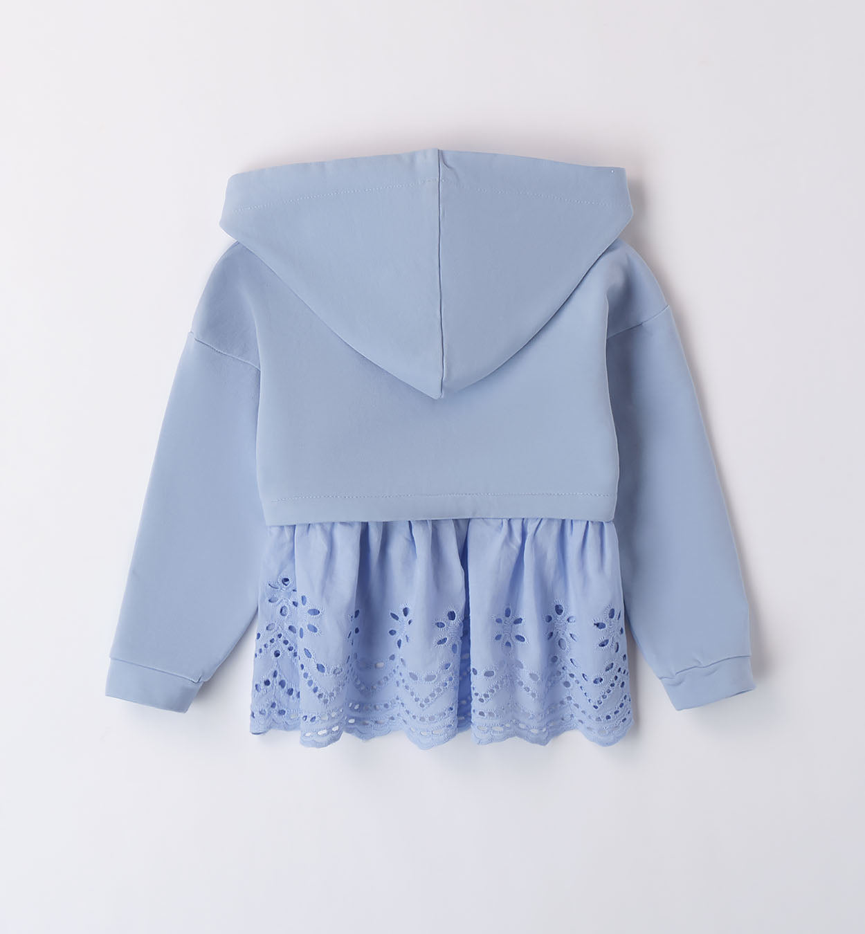 Sweet - Felpa sangallo c/cappuccio e zip