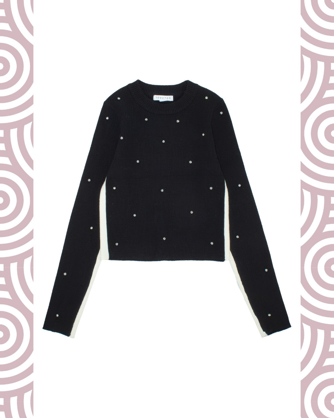 NERO - Maglioncino Cropped c/strass