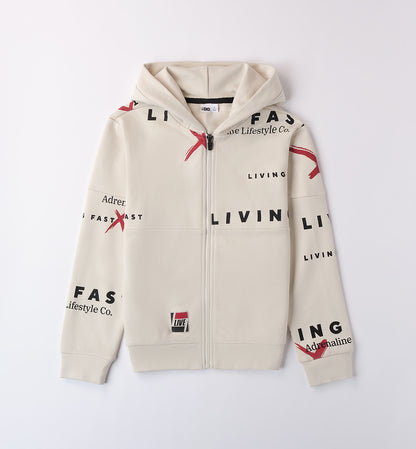 LIVE FAST - Felpa c/cappuccio e zip