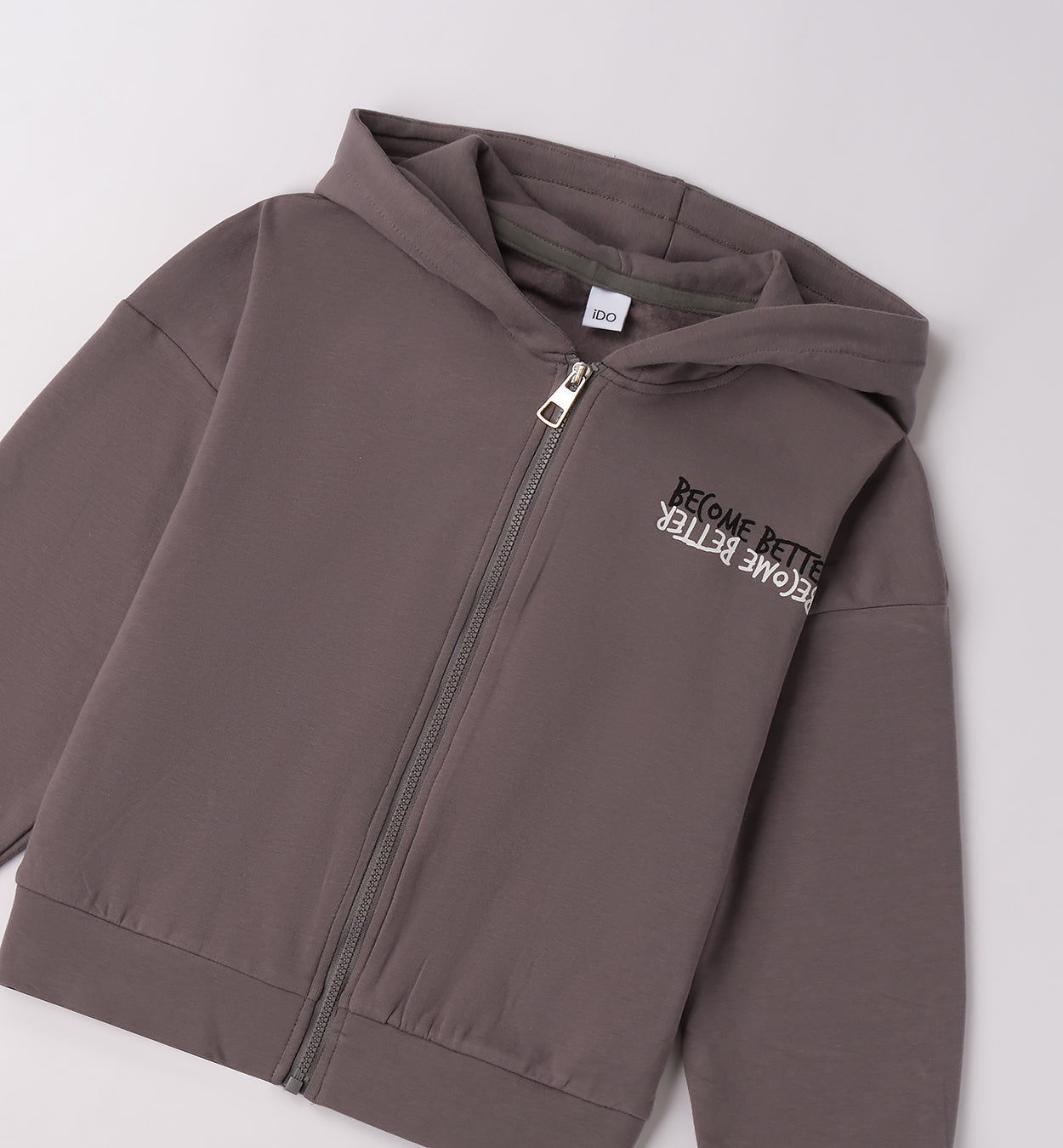 CHOOSE - Felpa c/cappuccio e zip