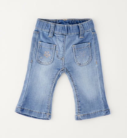 MINI INFLUENCER - Pantalone Denim c/strass