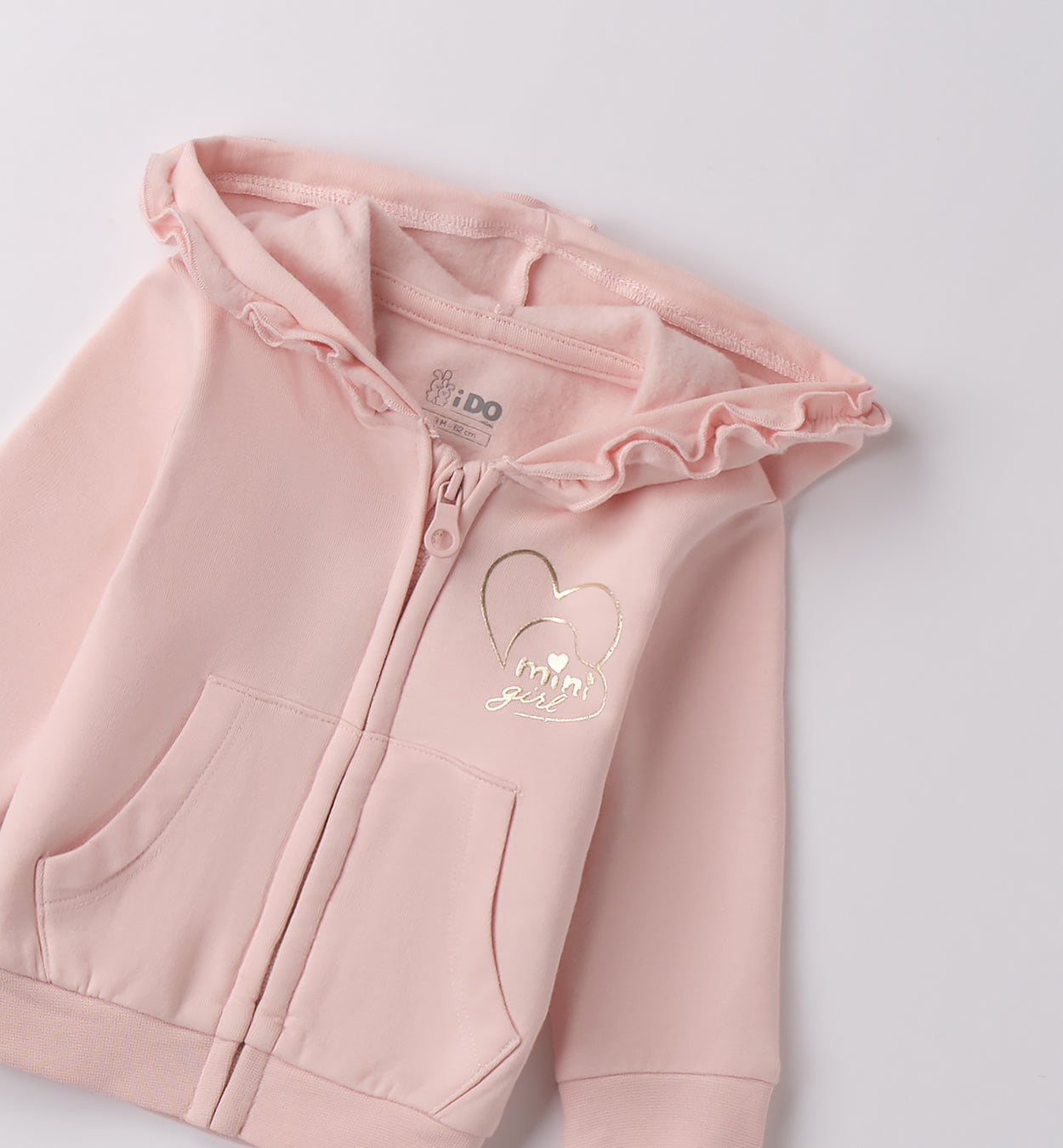 MINI GIRL - Felpa c/cappuccio e zip