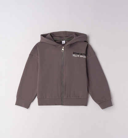 CHOOSE - Felpa c/cappuccio e zip