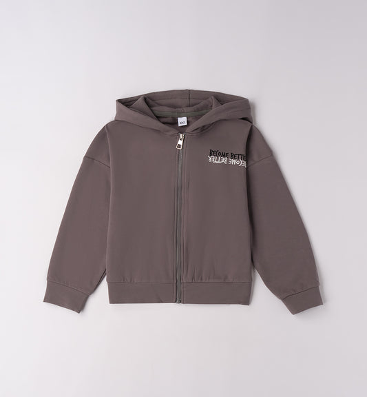 CHOOSE - Felpa c/cappuccio e zip