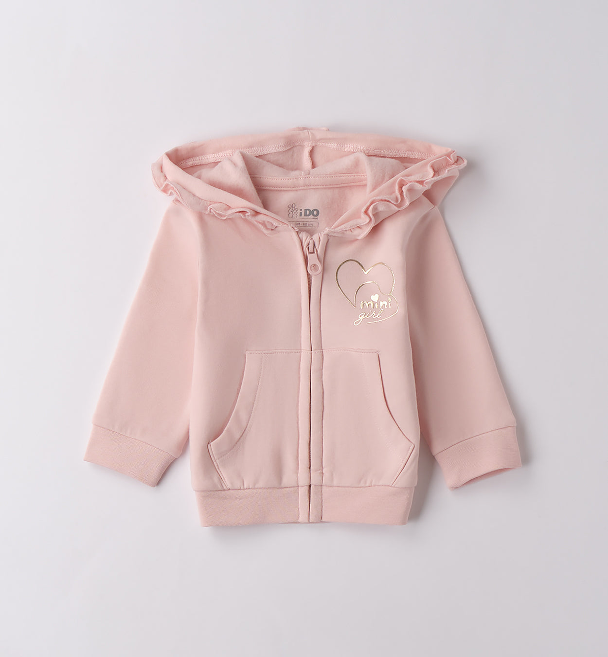 MINI GIRL - Felpa c/cappuccio e zip