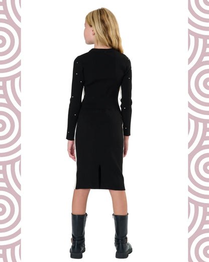 NERO - Maglioncino Cropped c/strass