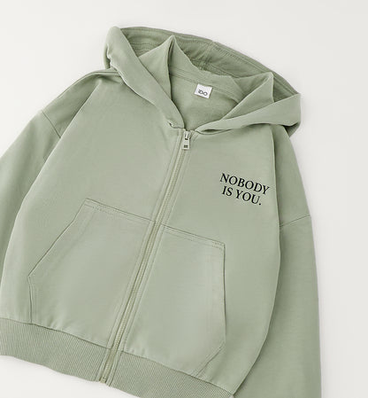 NOBODY -  Felpa c/zip e cappuccio