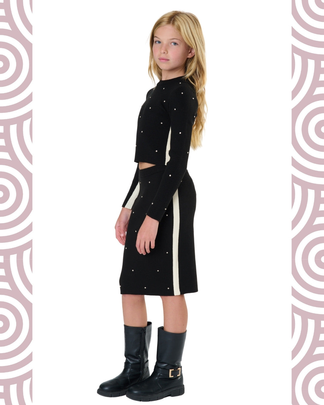 NERO - Maglioncino Cropped c/strass