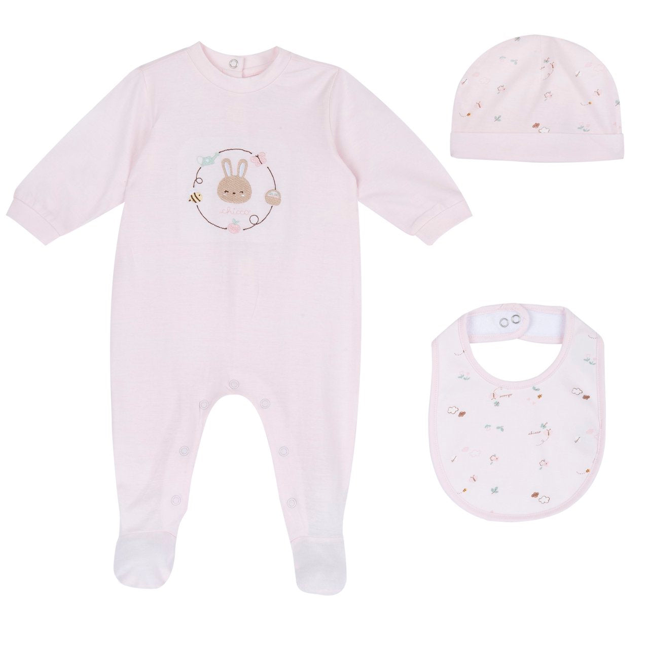 HELLO BABY - Scatola Regalo Tutina+Bavetta+Cappello (2 COLORI)