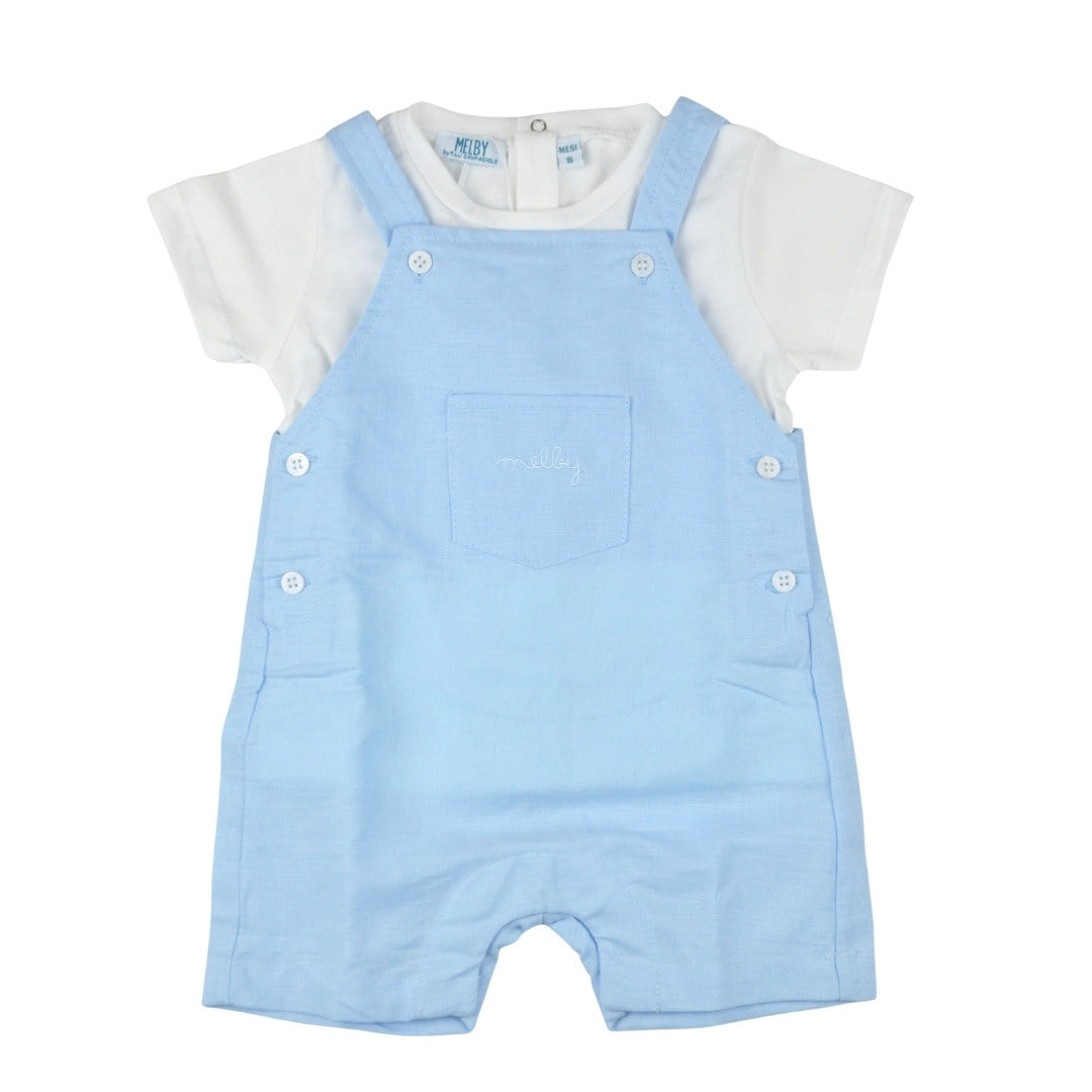 Azzurro - Completo t-shirt  e salopette