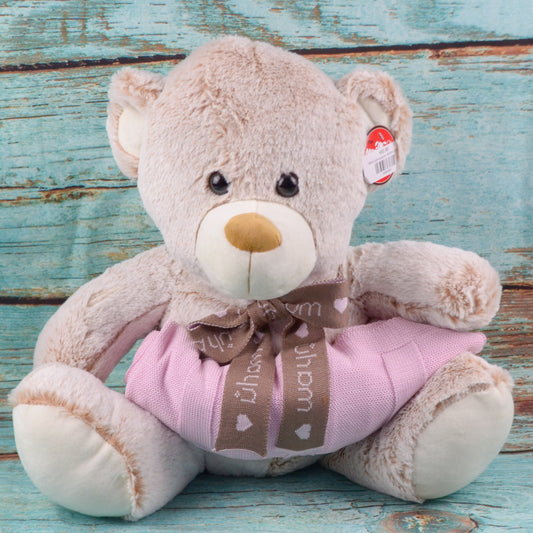 Orso peluche con copertina - Rosa