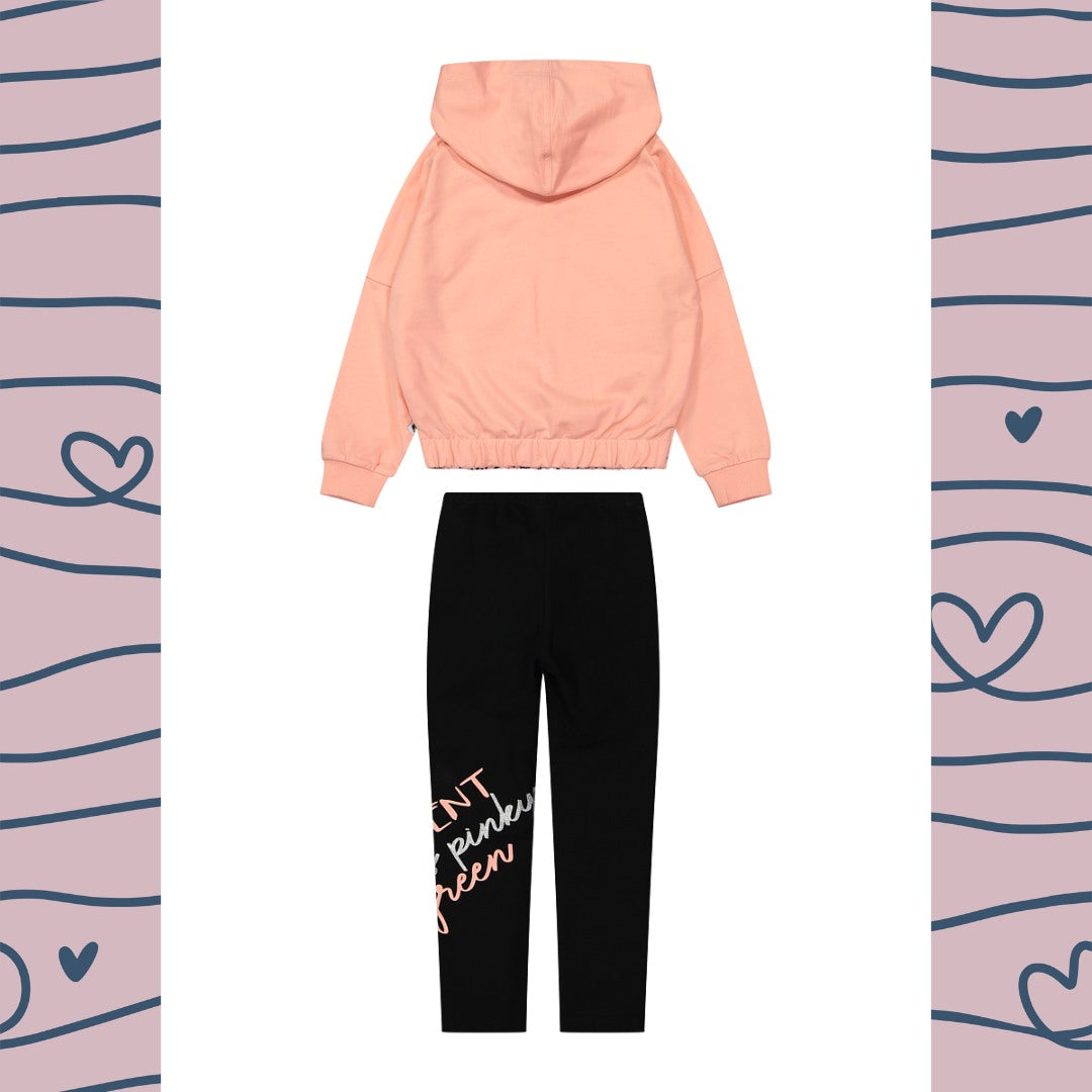 Tute Girl - Tuta felpa c/cappuccio e zip e leggings