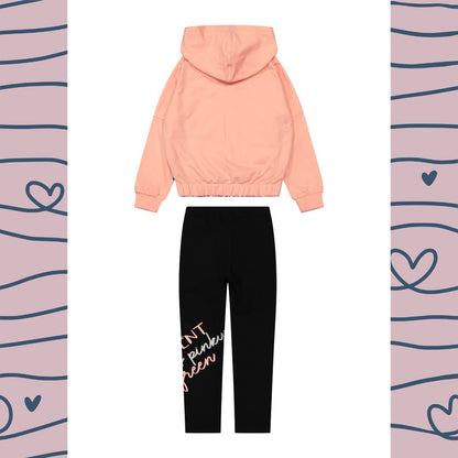 Tute Girl - Tuta felpa c/cappuccio e zip e leggings